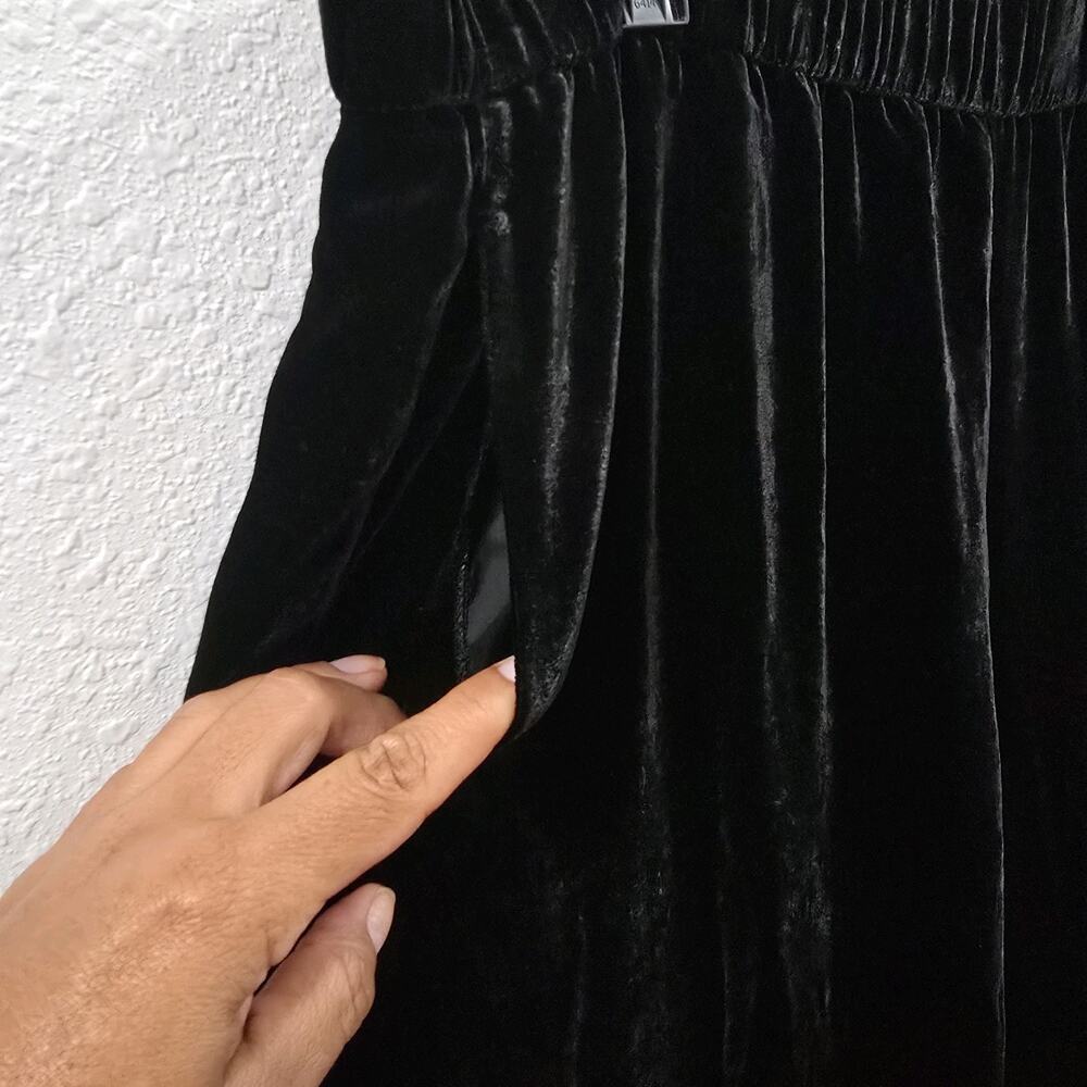 Eileen Fisher Velvet Pants Womens Plus Size XXL Black Wide Leg Silk New Whit Tag - Picture 15 of 16